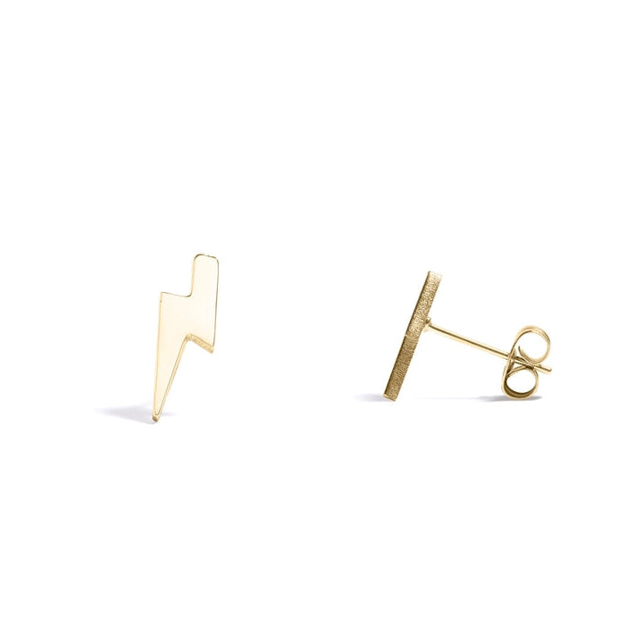 Lightning Bolt Stud Earrings – 18K PVD Gold 316L Stainless Steel
