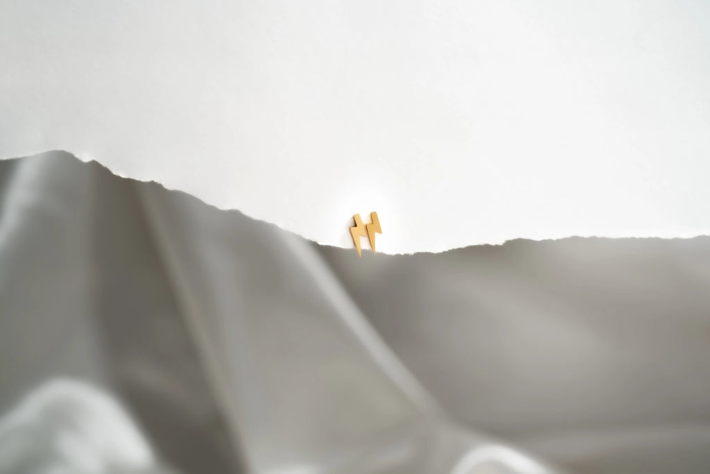 Lightning Bolt Stud Earrings – 18K PVD Gold 316L Stainless Steel