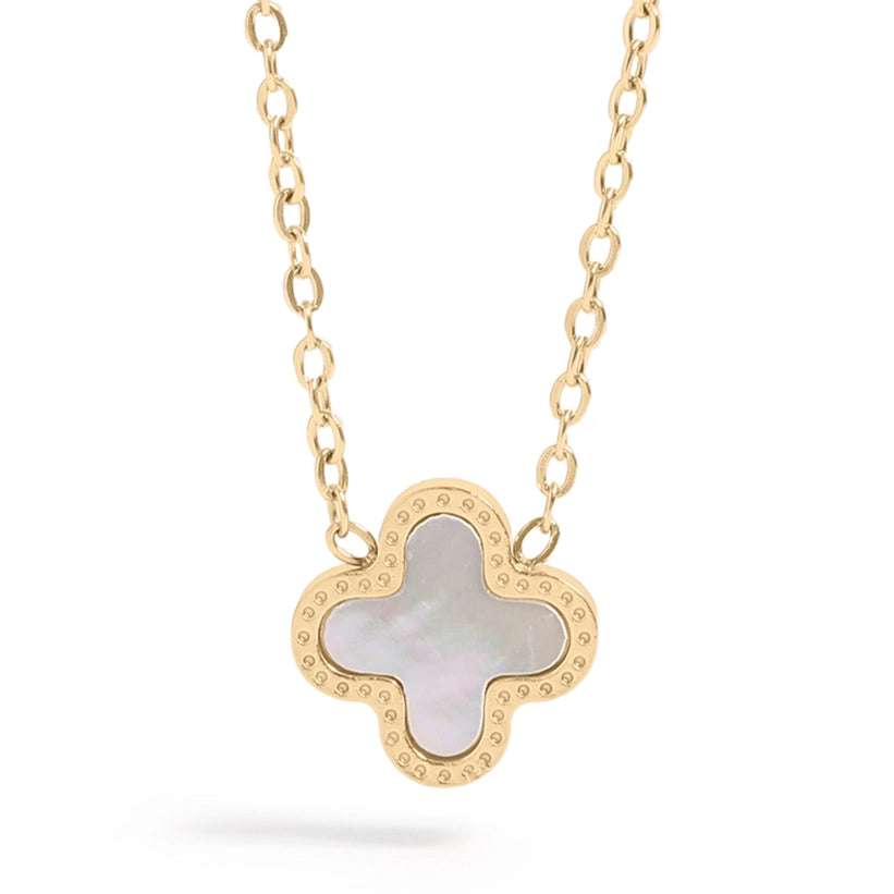 Clover Charm Necklace – 18K PVD Gold 316L Stainless Steel