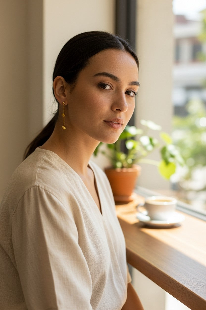 Triple Ball Earrings – 18K PVD Gold 316L Stainless Steel