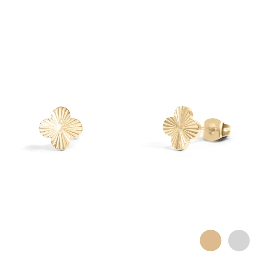 Clovers Stud Earrings – 18K PVD Gold 316L Stainless Steel