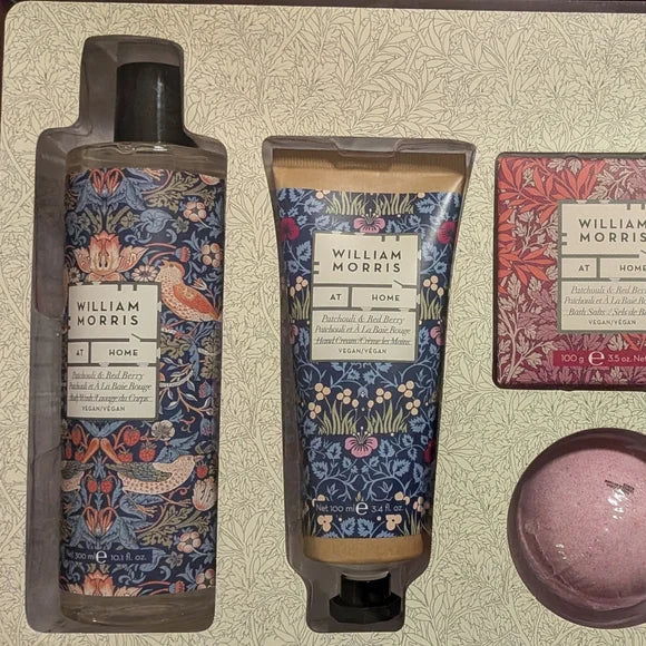 William Morris At Home Luxury Body Care Gift Set - Patchouli & Red Berry - Vegan