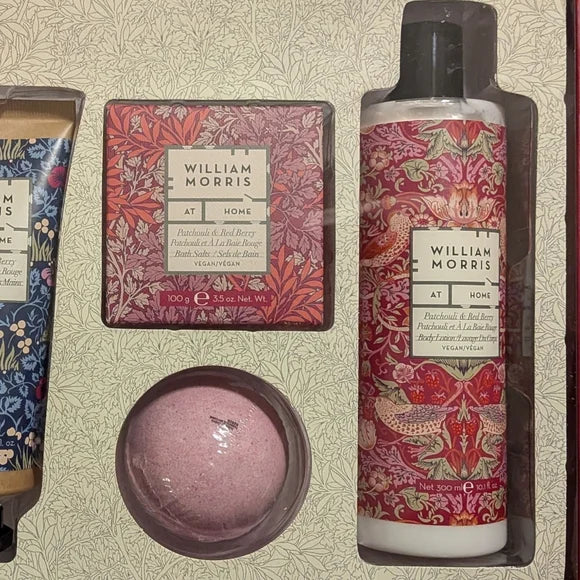 William Morris At Home Luxury Body Care Gift Set - Patchouli & Red Berry - Vegan