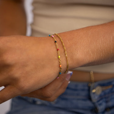 Multi Color Confetti Bracelet – 18K PVD Gold 316L Stainless Steel