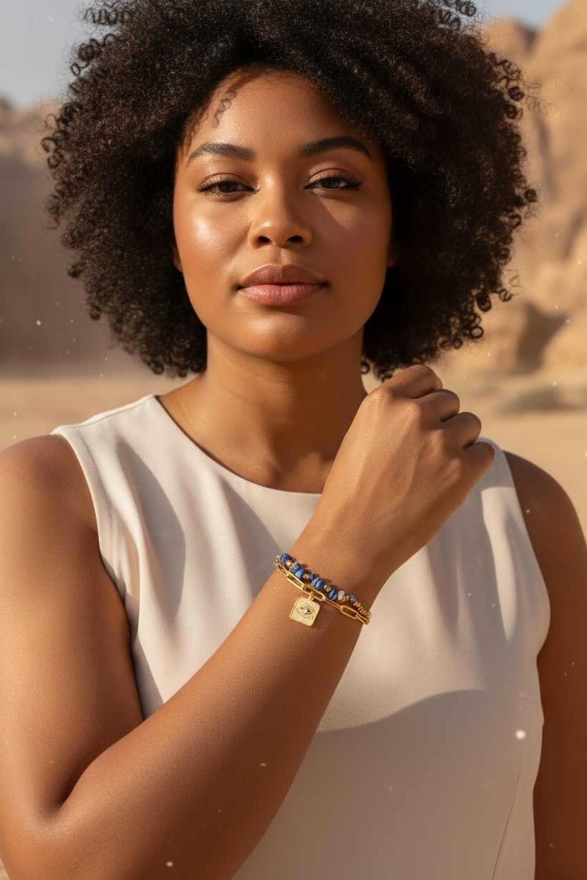 Evil Eye Layered Bracelet – 18K PVD Gold 316L Stainless Steel