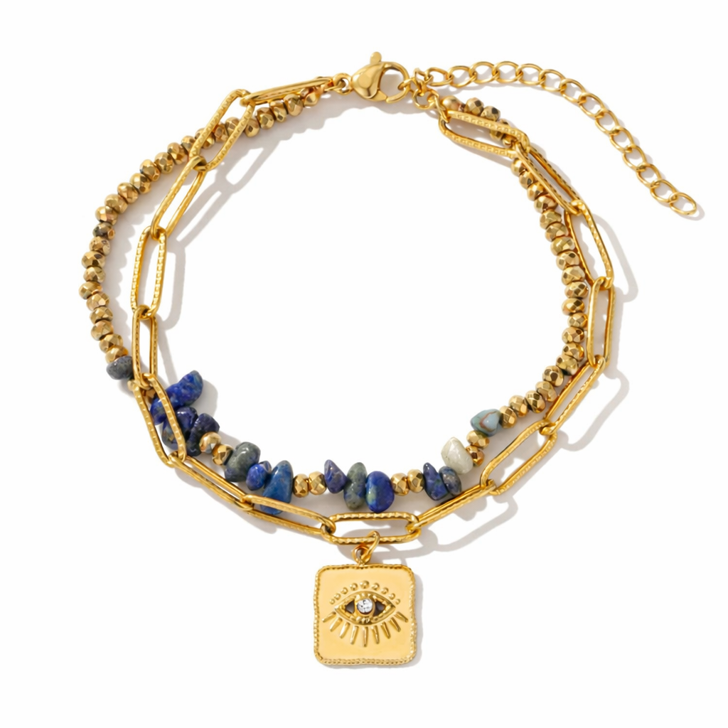 Evil Eye Layered Bracelet – 18K PVD Gold 316L Stainless Steel